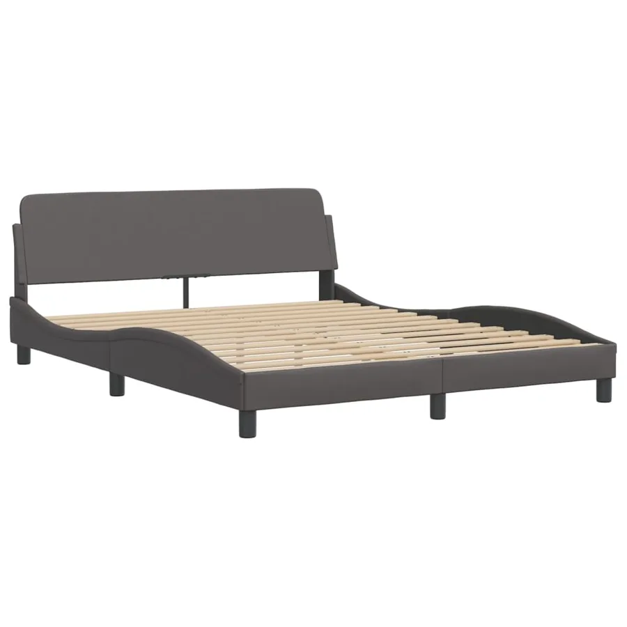 Cadre de lit avec LED sans matelas Hvar gris 160x200 cm - 7