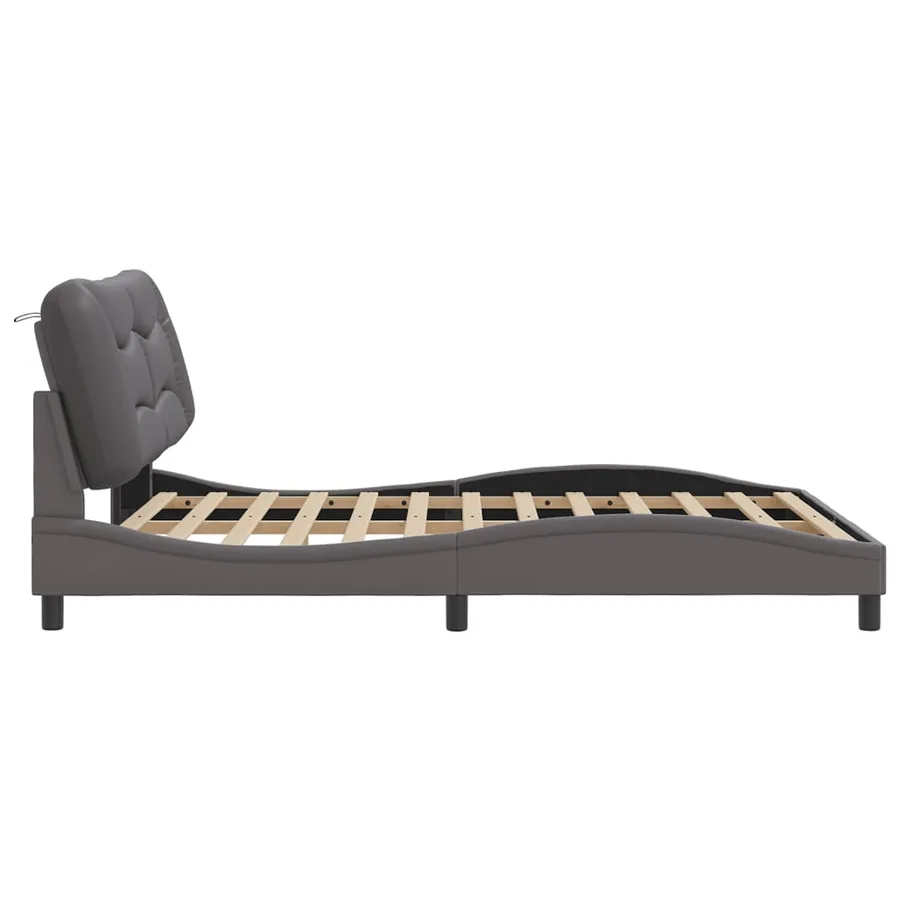 Cadre de lit avec LED sans matelas Hvar gris 160x200 cm - 8