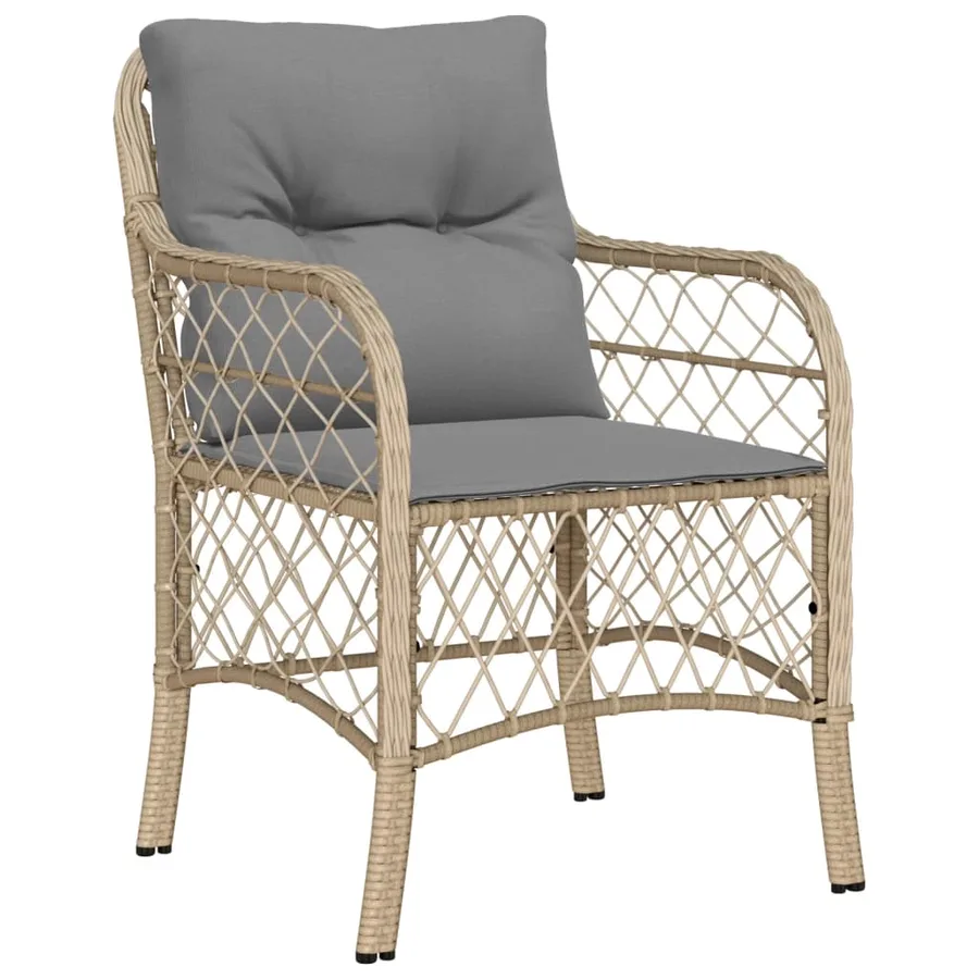 Ensemble à manger de jardin coussins 7 pcs mélange beige rotin - 3