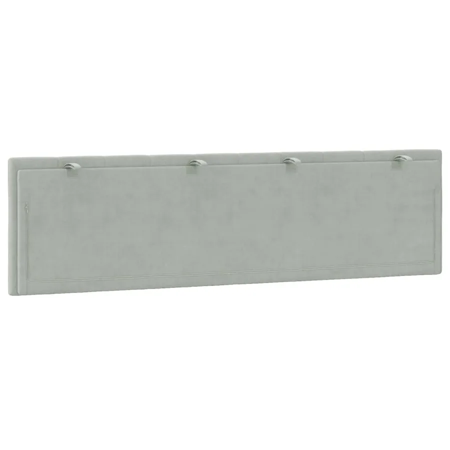 Coussin de tête de lit Hanko gris clair 180 cm velours - 7