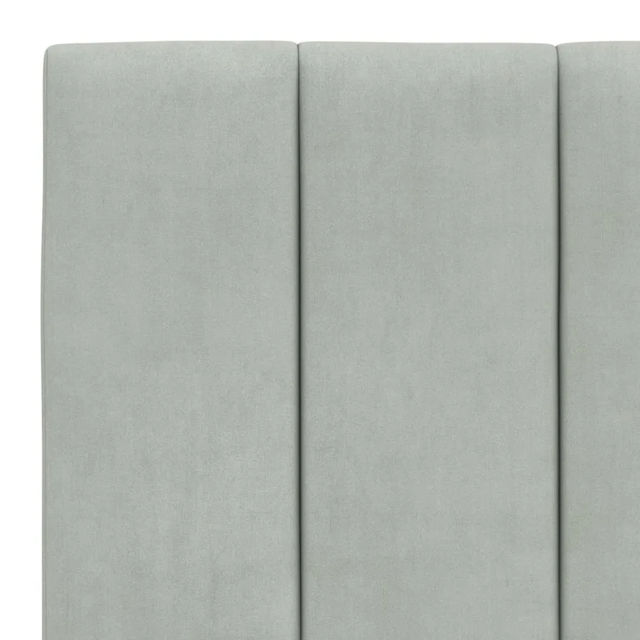 Coussin de tête de lit Hanko gris clair 180 cm velours - 8
