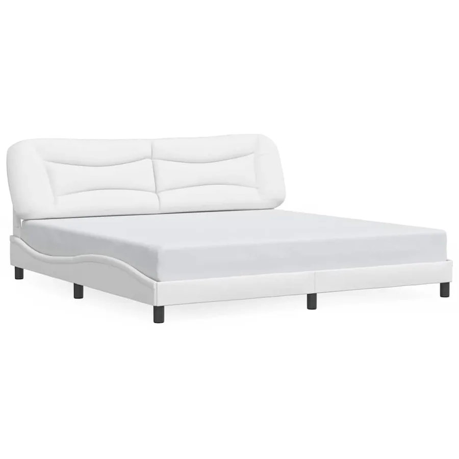 Cadre de lit sans matelas Hvar blanc 200x200 cm similicuir - 2