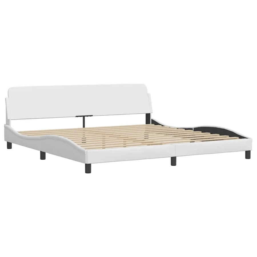 Cadre de lit sans matelas Hvar blanc 200x200 cm similicuir - 5
