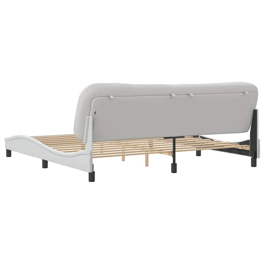 Cadre de lit sans matelas Hvar blanc 200x200 cm similicuir - 6