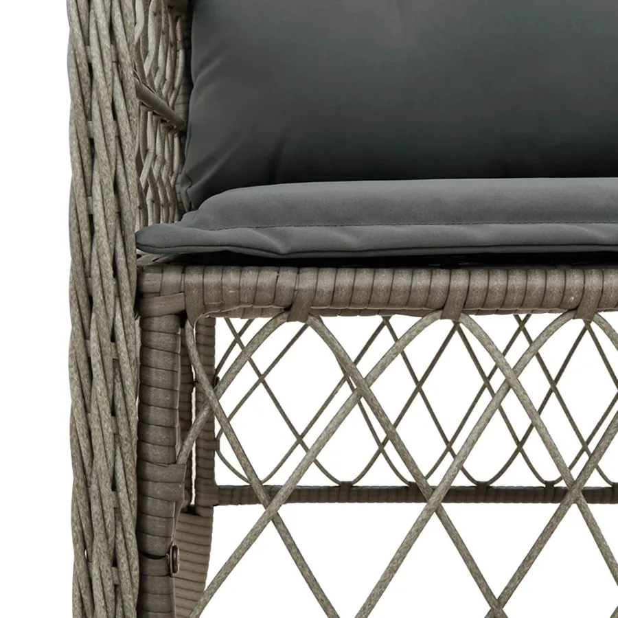 Ensemble à manger de jardin et coussins 7 pcs gris rotin - 5