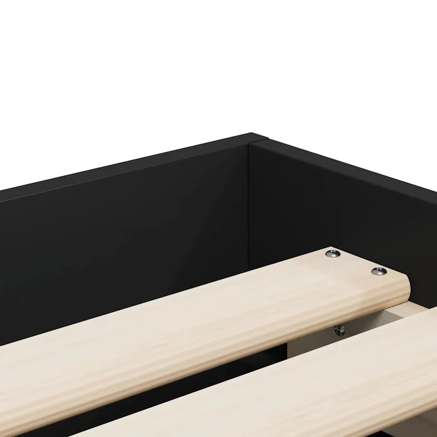 Cadre de lit avec tiroirs sans matelas noir 90x190 cm - 9