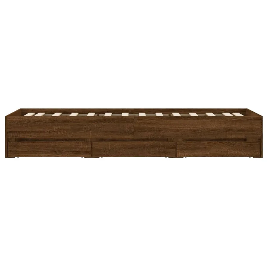 Cadre de lit avec tiroirs sans matelas chêne marron 90x190 cm - 7
