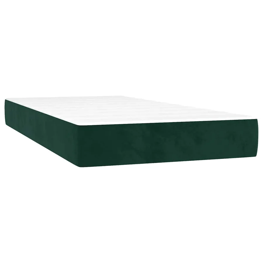 Sommier à lattes de lit avec matelas Vert foncé 90x190 cm - 5