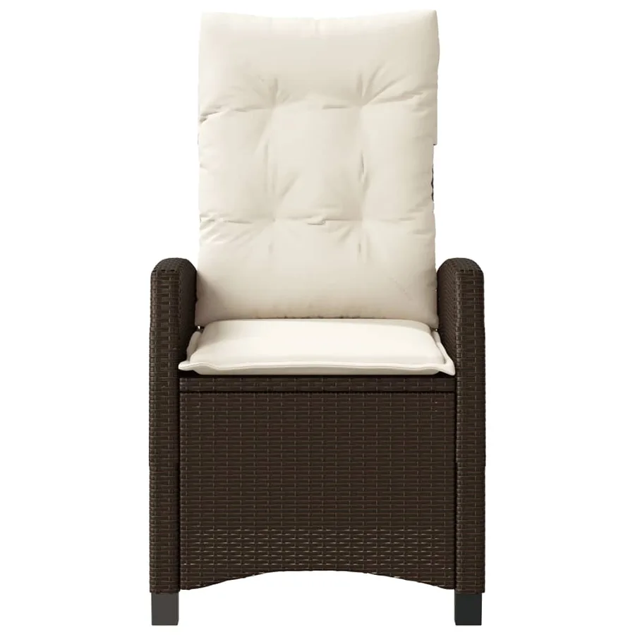 Ensemble de bistro 3 pcs avec coussins marron résine tressée - 5