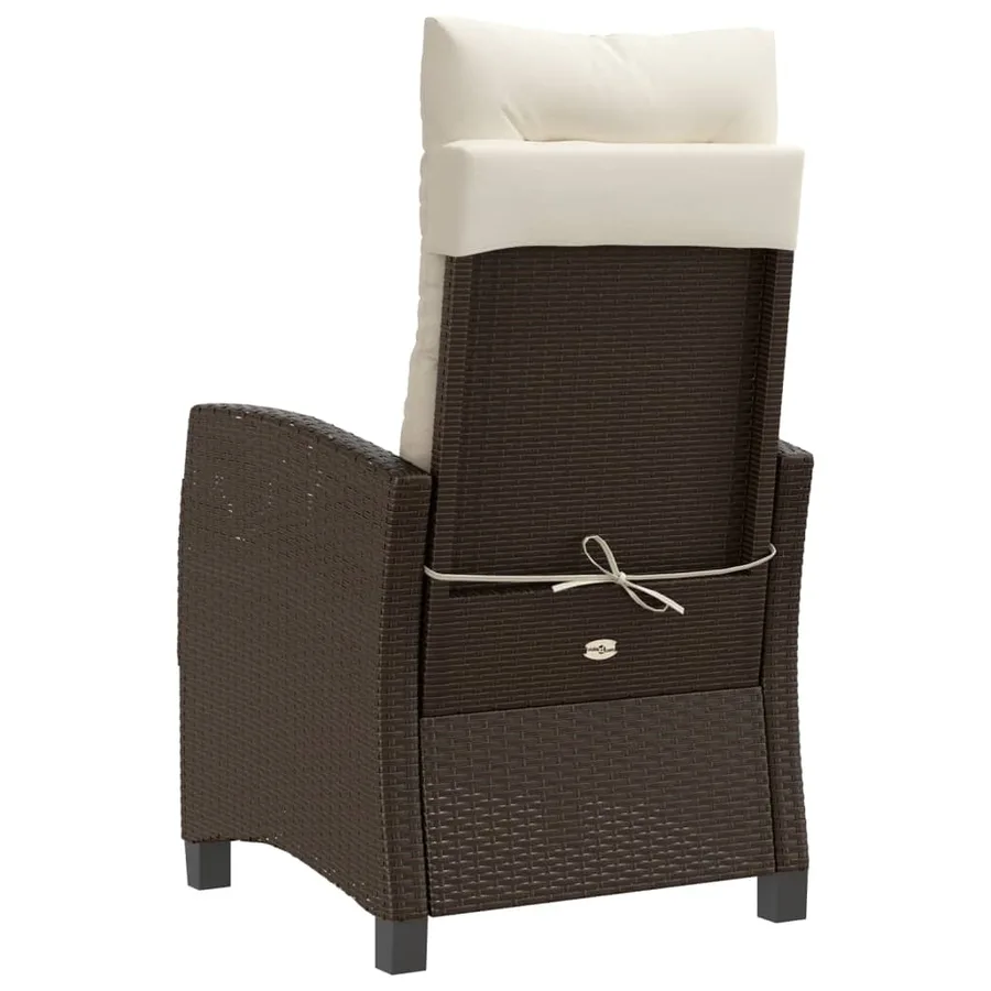 Ensemble de bistro 3 pcs avec coussins marron résine tressée - 7