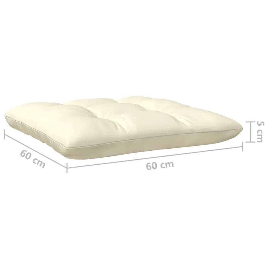Salon de jardin 7 pcs avec coussins crème bois de pin - 11