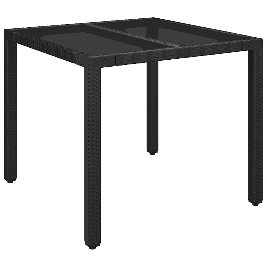 Ensemble à manger de jardin coussins 5pcs Noir Résine tressée - 4