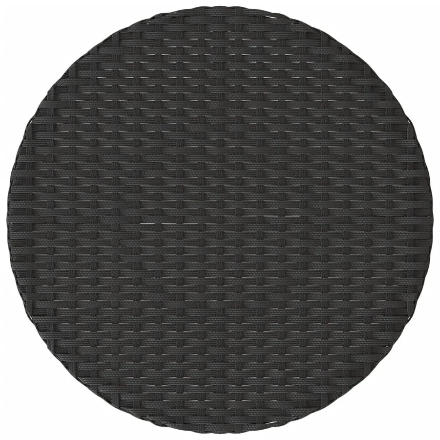 Ensemble de bistro 3 pcs avec coussins noir résine tressée - 10