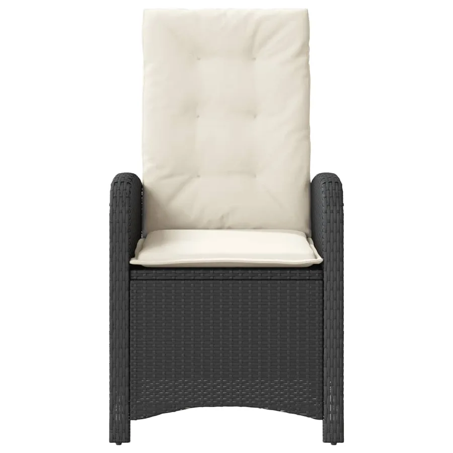 Ensemble de bistro 3 pcs avec coussins noir résine tressée - 5