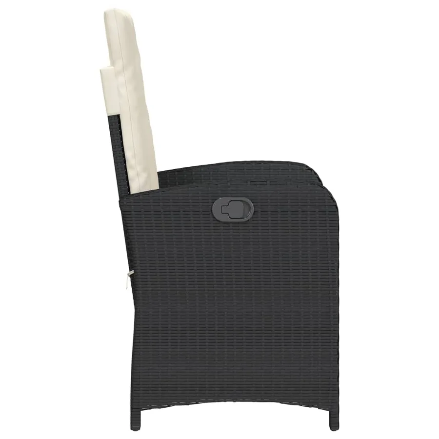 Ensemble de bistro 3 pcs avec coussins noir résine tressée - 6