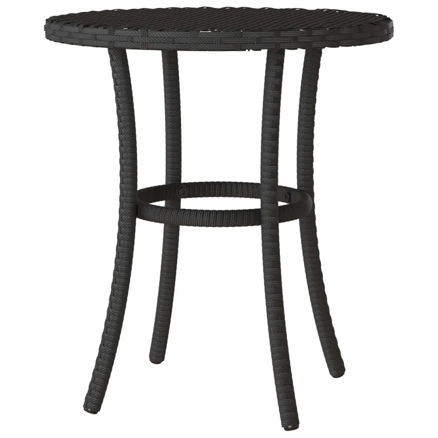 Ensemble de bistro 3 pcs avec coussins noir résine tressée - 9