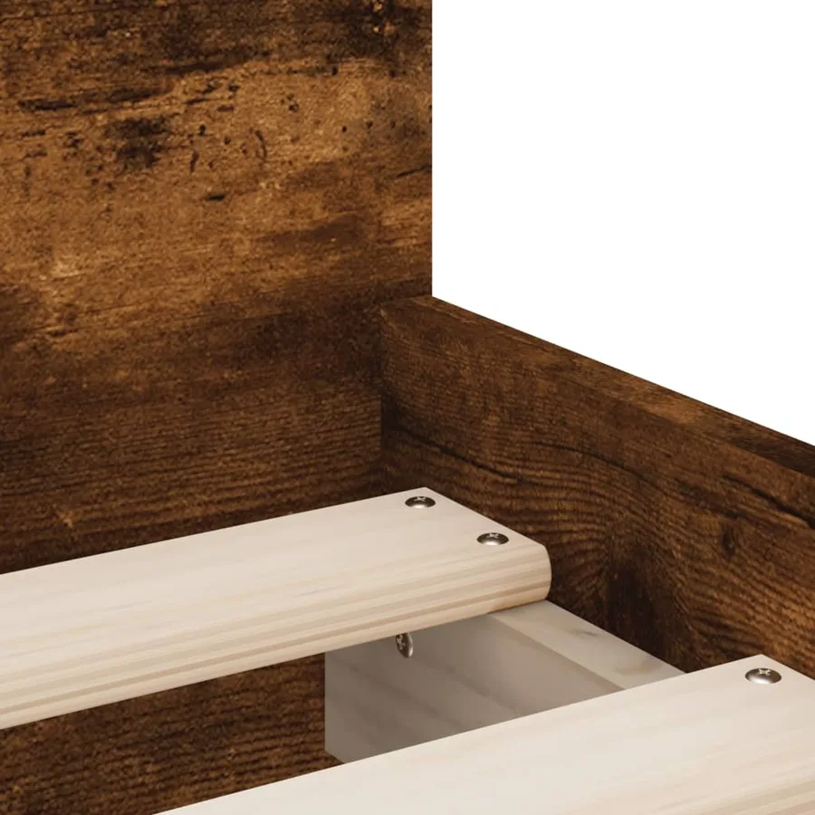 Cadre de lit sans matelas chêne fumé 75x190 cm - 9
