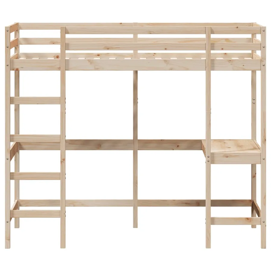 Lit superposé sans matelas 90x190 cm bois massif de pin - 4