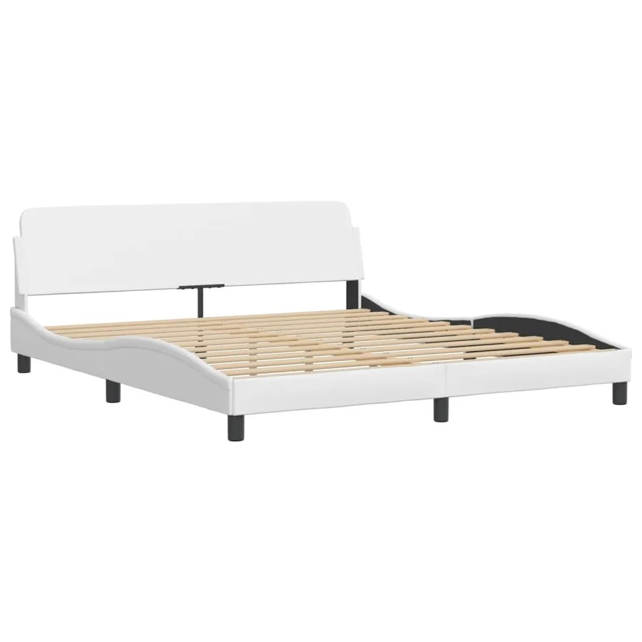 Lit avec matelas Dover blanc 180x200 cm similicuir - 4