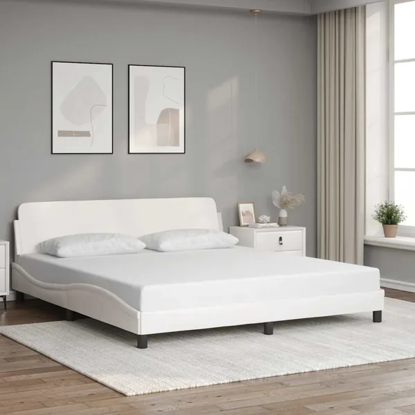 Cadre de lit Dover blanc 180x200 cm similicuir