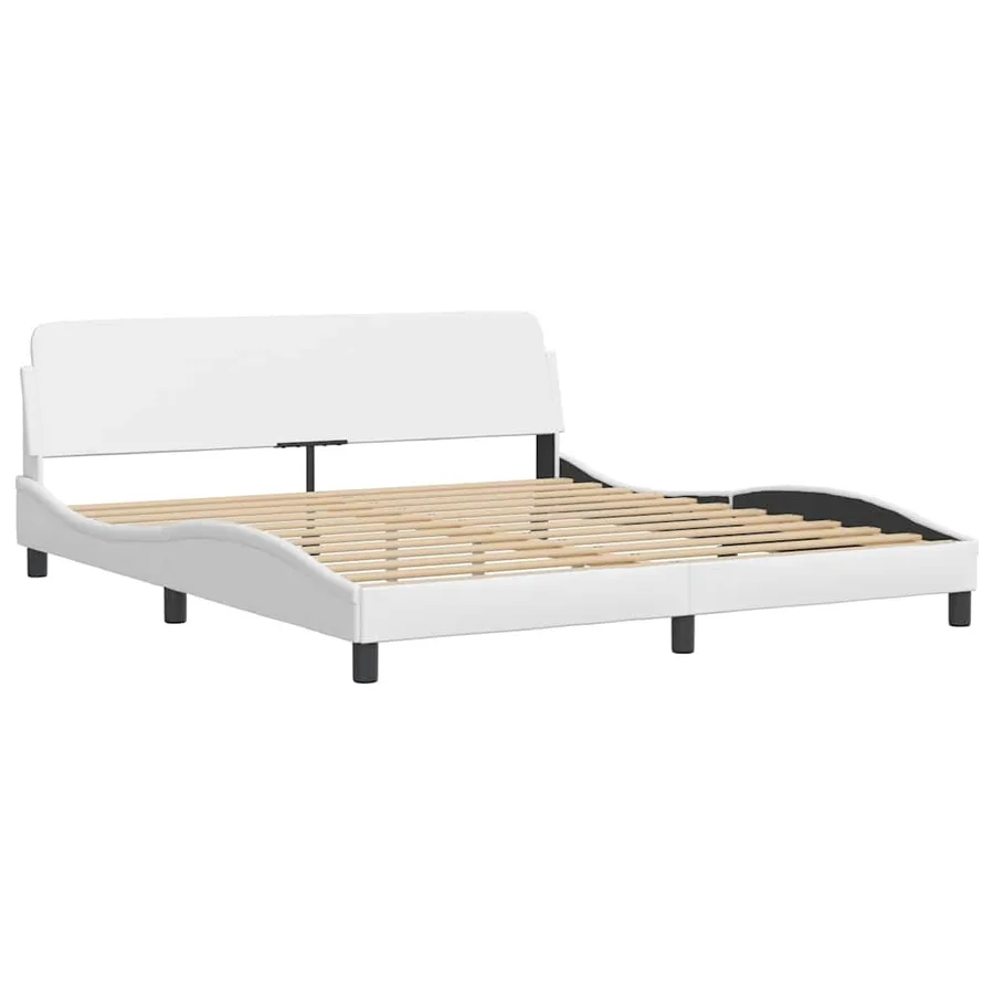 Cadre de lit Dover blanc 180x200 cm similicuir - 3