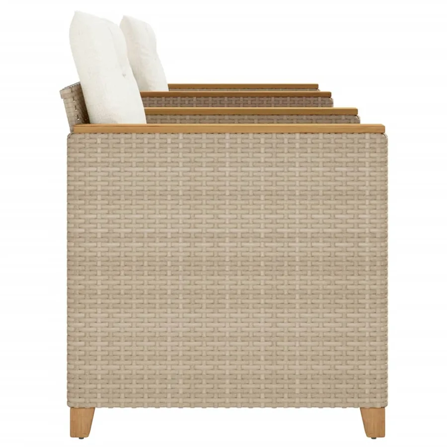 Ensemble de bistro 3 pcs coussins beige résine tressée acacia - 4