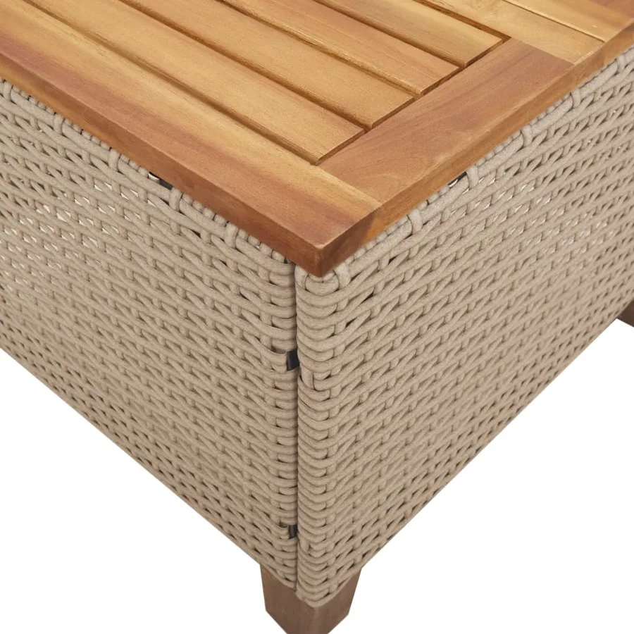 Ensemble de bistro 3 pcs coussins beige résine tressée acacia - 7