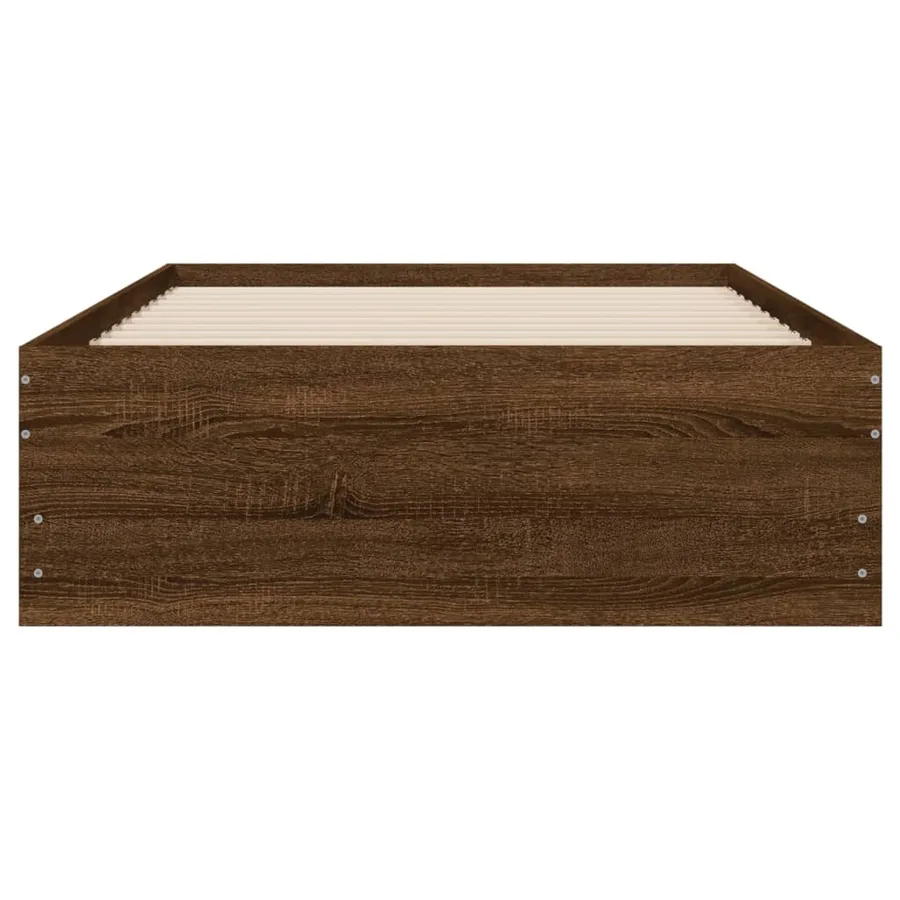 Cadre de lit avec tiroirs sans matelas chêne marron 75x190 cm - 6