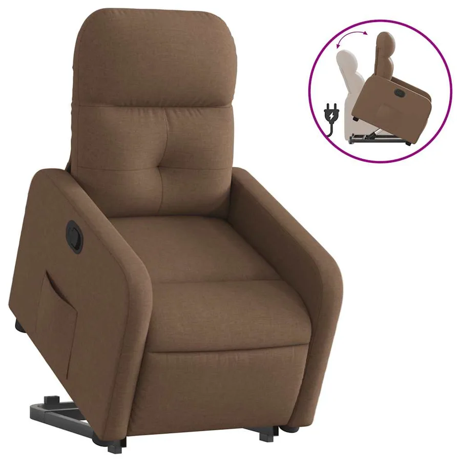 Fauteuil inclinable Marron Tissu - 2