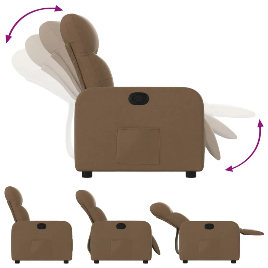 Fauteuil inclinable Marron Tissu - 4
