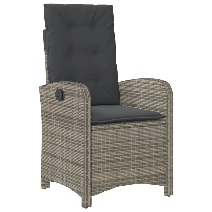 Ensemble à manger de jardin et coussins 7 pcs gris rotin - 4