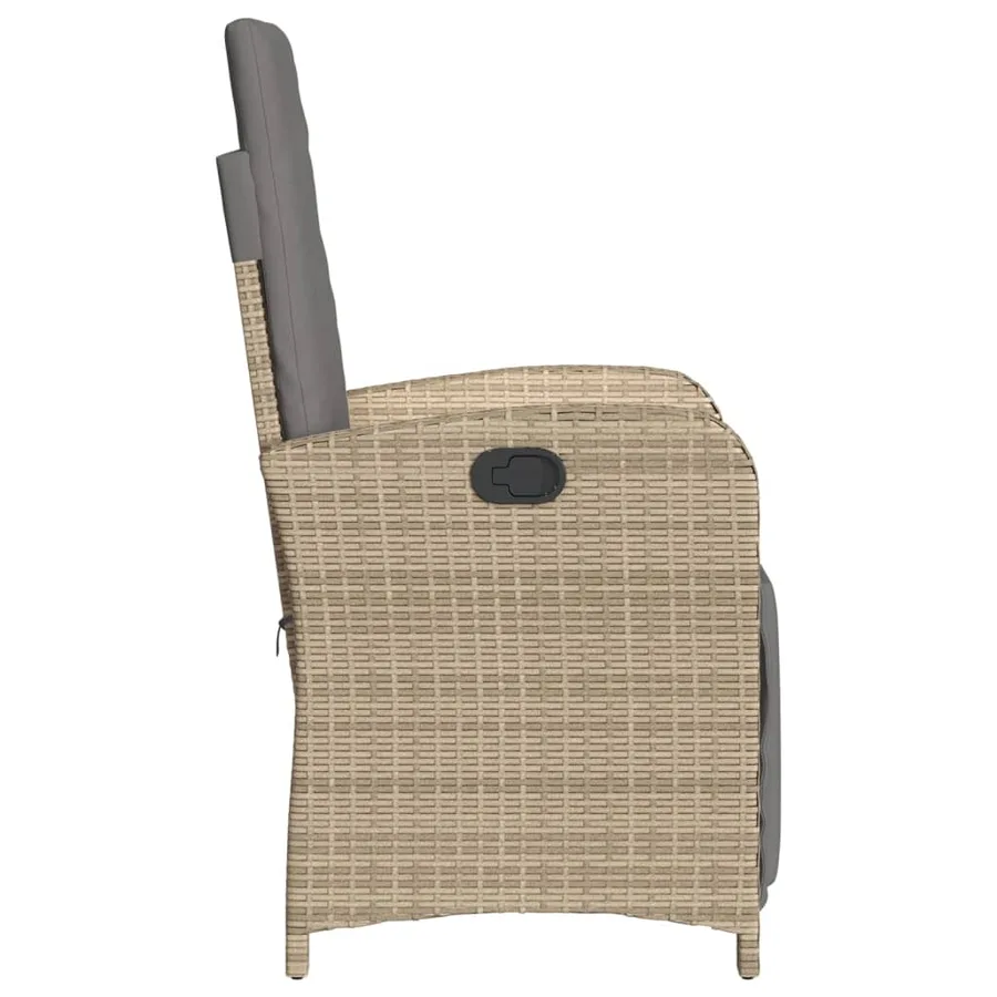 Chaises inclinables de jardin lot de 2 avec repose-pied rotin - 6
