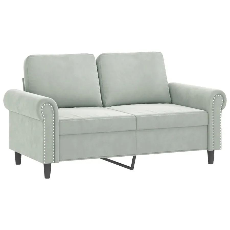 Ensemble de canapés 2 pcs avec coussins Gris clair Velours - 3