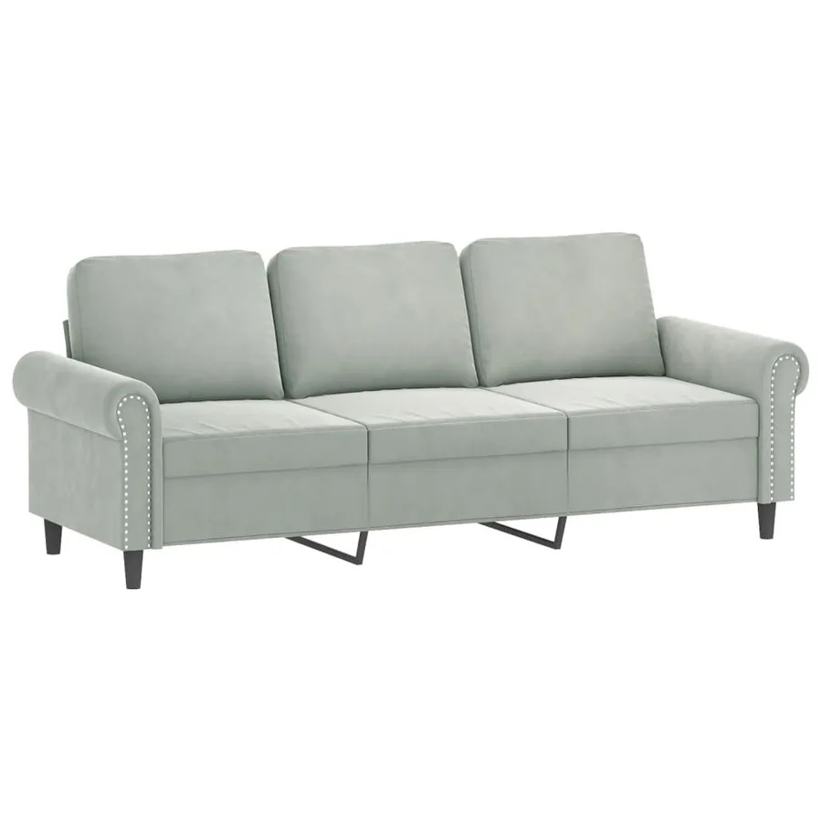 Ensemble de canapés 2 pcs avec coussins Gris clair Velours - 4