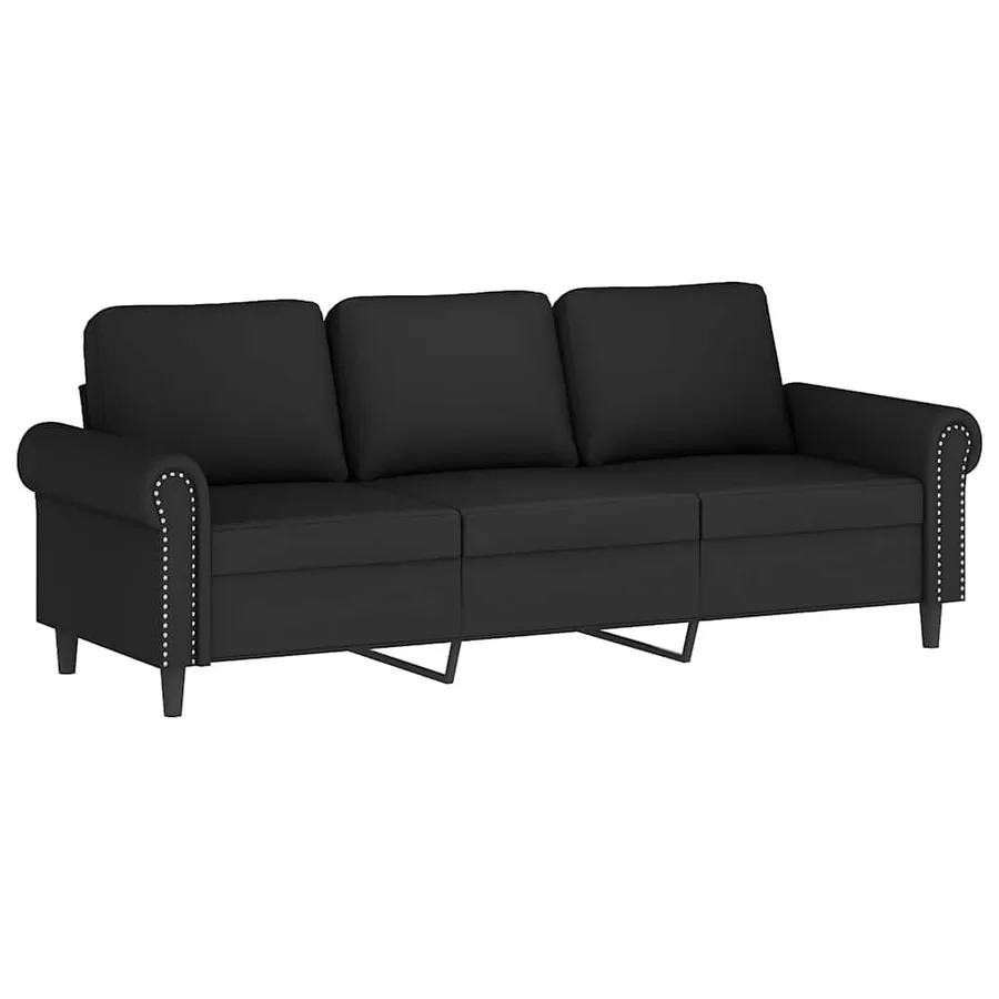 Ensemble de canapés 3 pcs avec coussins Noir Velours - 4