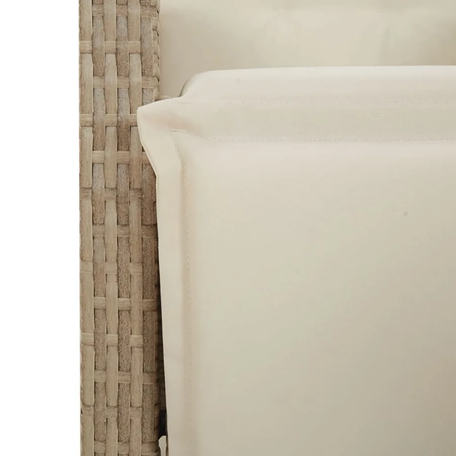 Ensemble à manger de jardin et coussins 7 pcs beige poly rotin - 10
