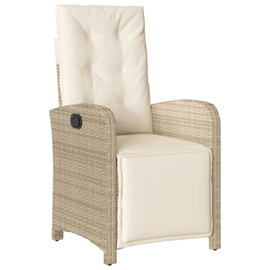 Ensemble à manger de jardin et coussins 7 pcs beige poly rotin - 4