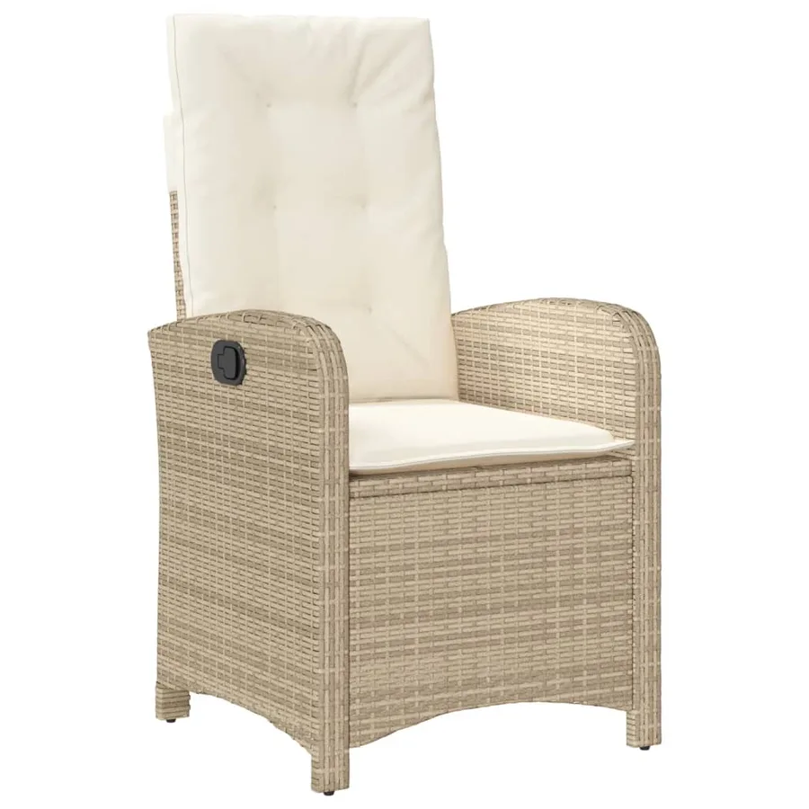 Ensemble à manger de jardin et coussins 7 pcs beige poly rotin - 5