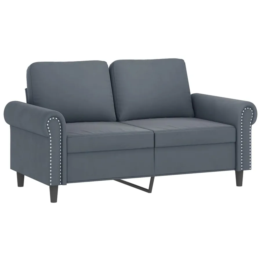 Ensemble de canapés 2 pcs avec coussins gris foncé velours - 3