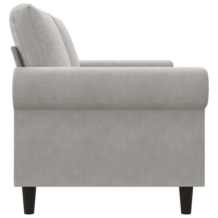 Canapé à 2 places Gris clair 140 cm Velours - 5