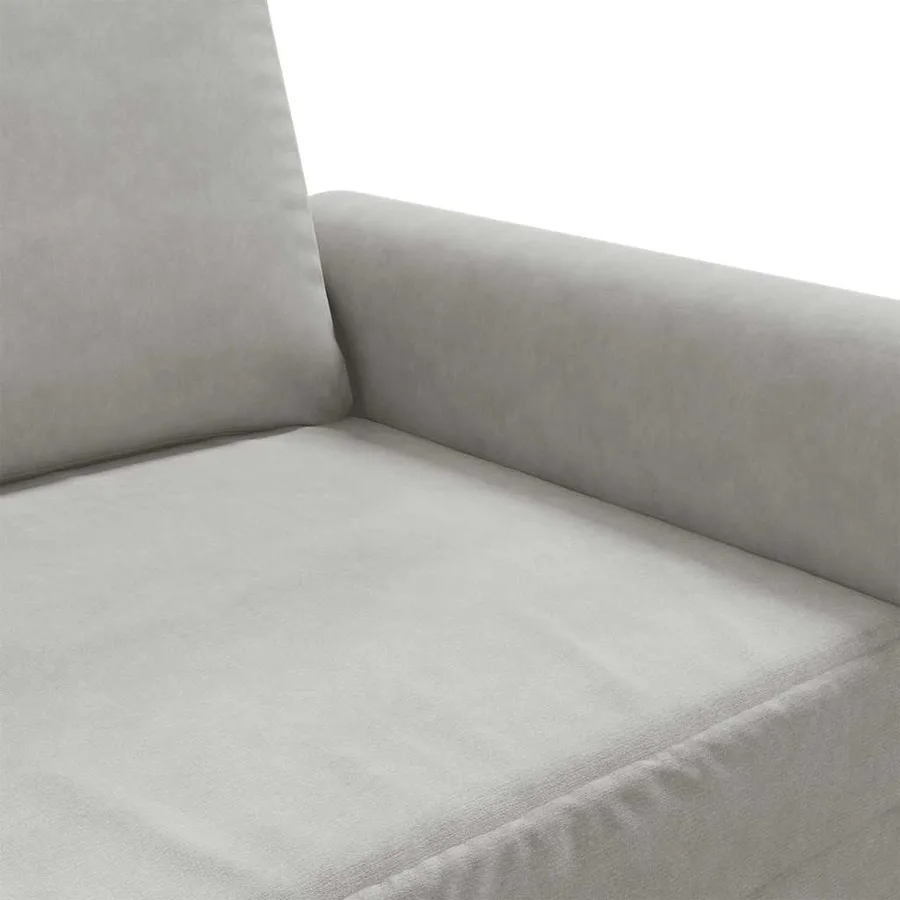Canapé à 2 places Gris clair 140 cm Velours - 7