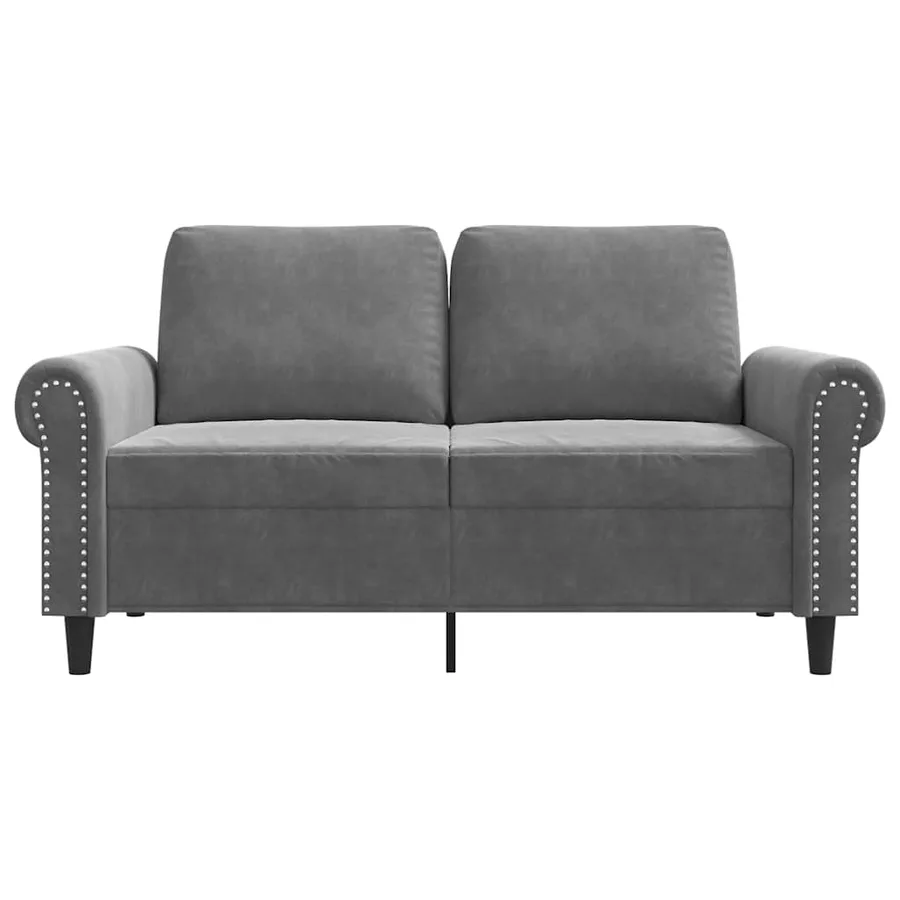 Canapé à 2 places Gris foncé 120 cm Velours - 4