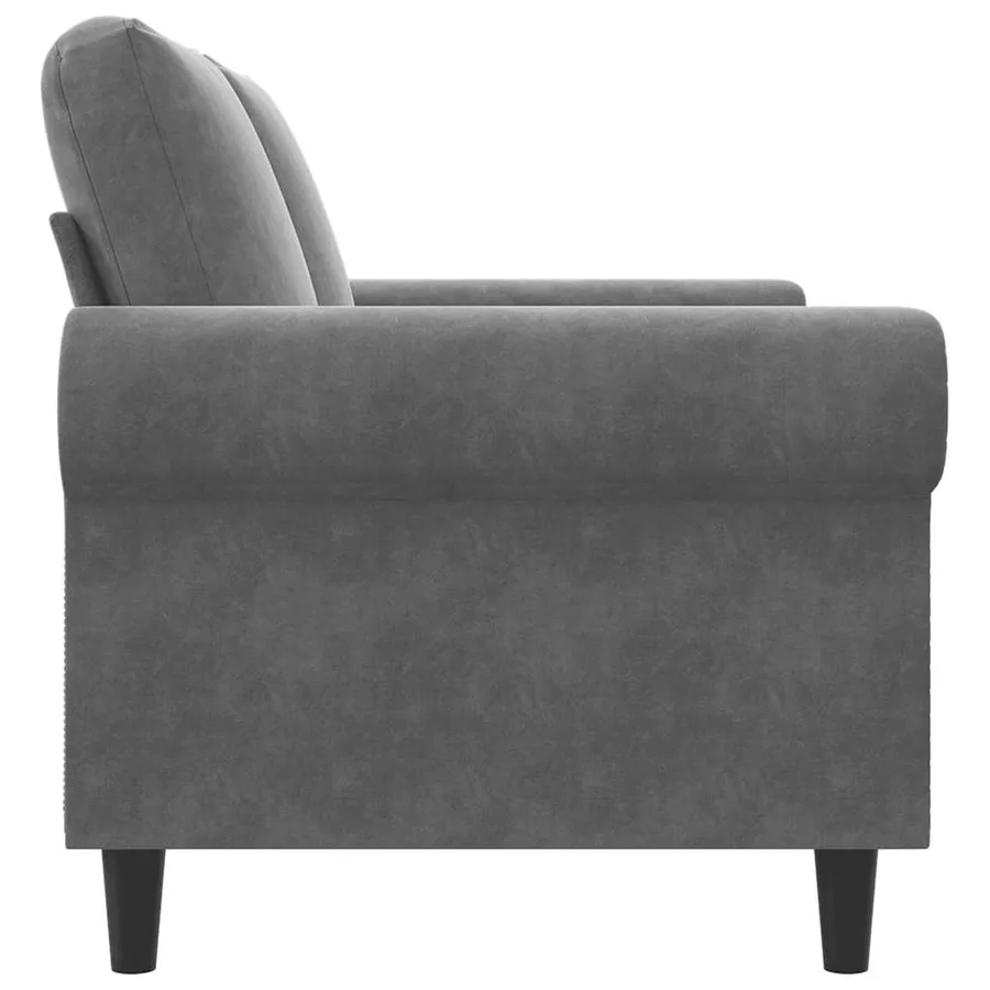 Canapé à 2 places Gris foncé 120 cm Velours - 5