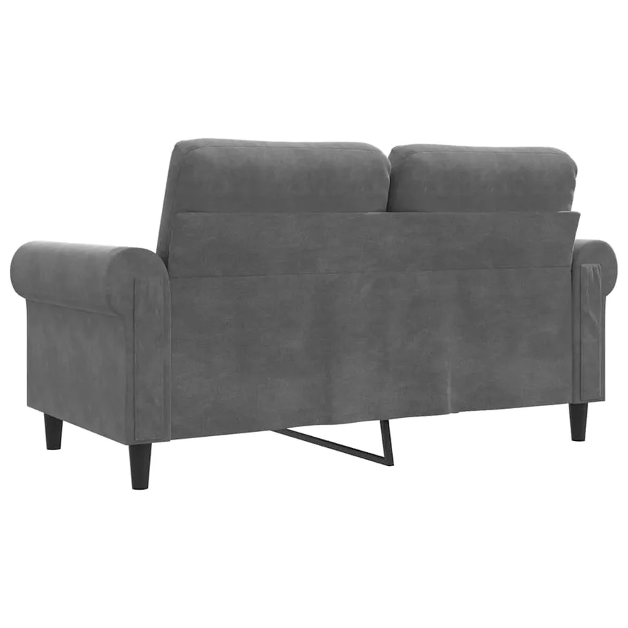 Canapé à 2 places Gris foncé 120 cm Velours - 6