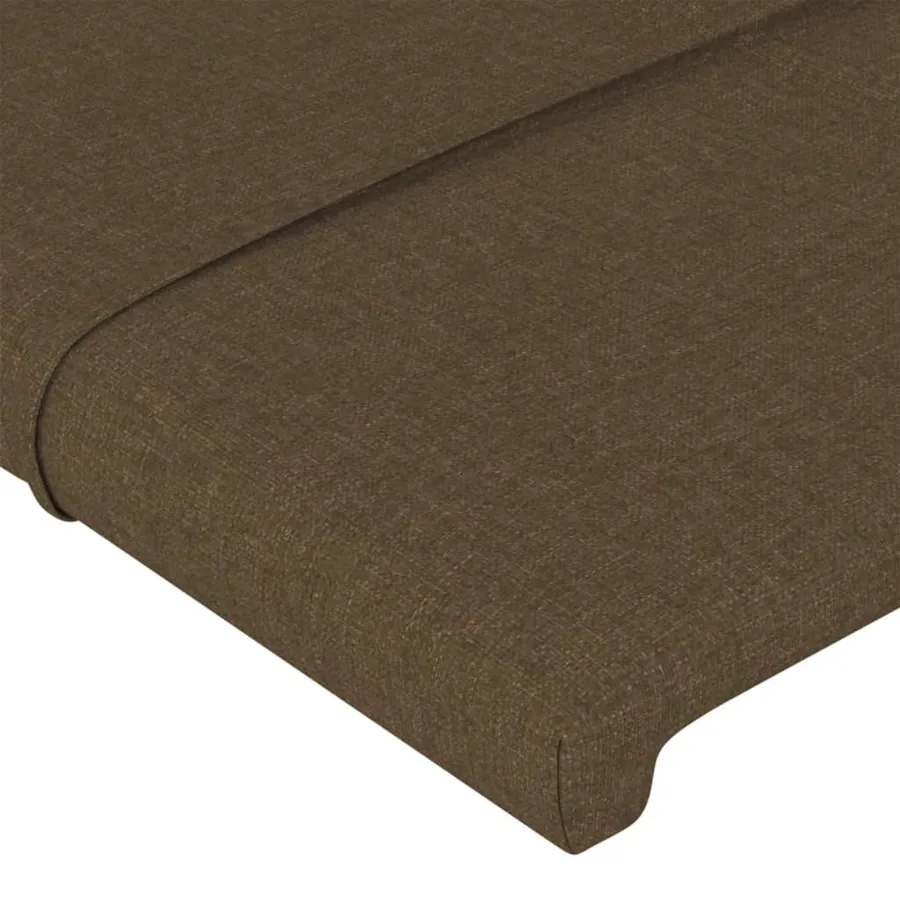 Cadre de lit sans matelas marron foncé 100x200 cm tissu - 10