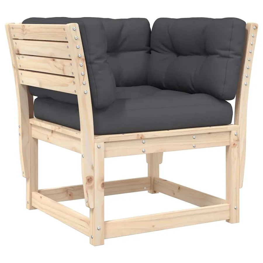 Salon de jardin 8 pcs avec coussins Bois de pin massif - 3