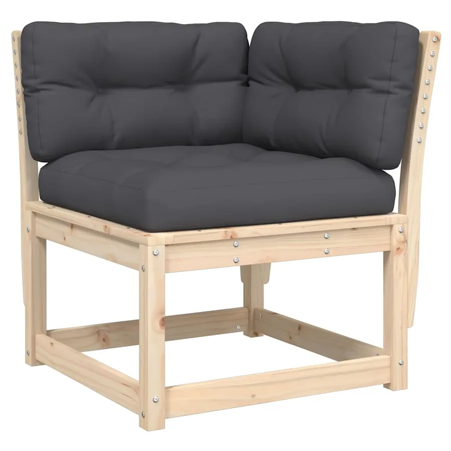 Salon de jardin 8 pcs avec coussins Bois de pin massif - 4