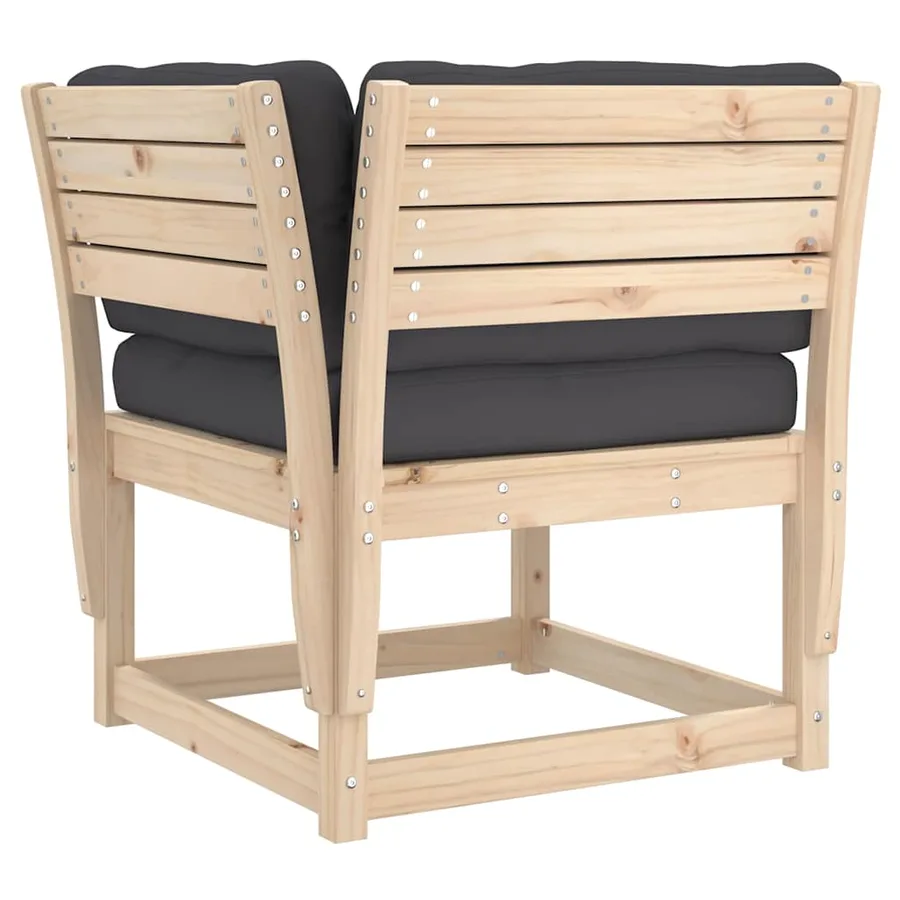 Salon de jardin 8 pcs avec coussins Bois de pin massif - 5
