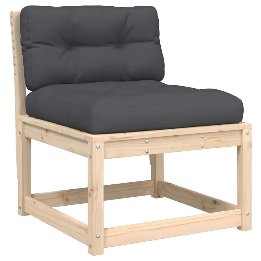 Salon de jardin 8 pcs avec coussins Bois de pin massif - 6