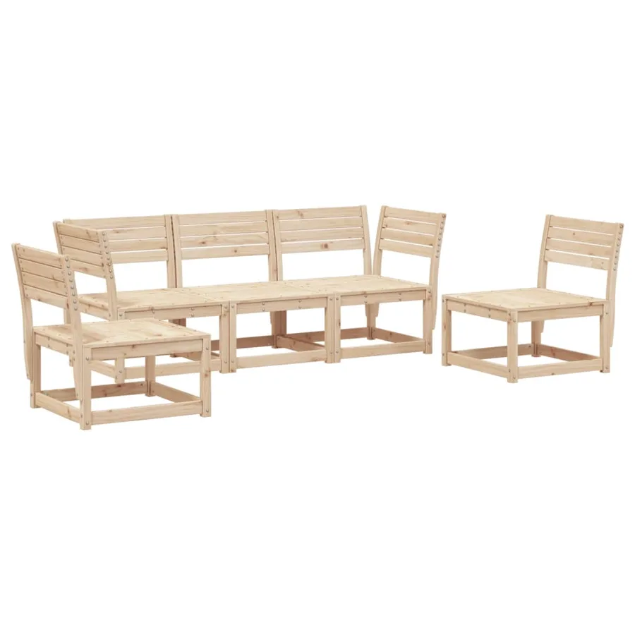 Salon de jardin 5 pcs bois de pin massif - 2